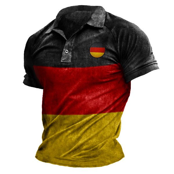 È possibile realizzare una nuova POLO casual creativa da uomo con stampa 3D e bottone a cravatta a maniche corte_voghion.com