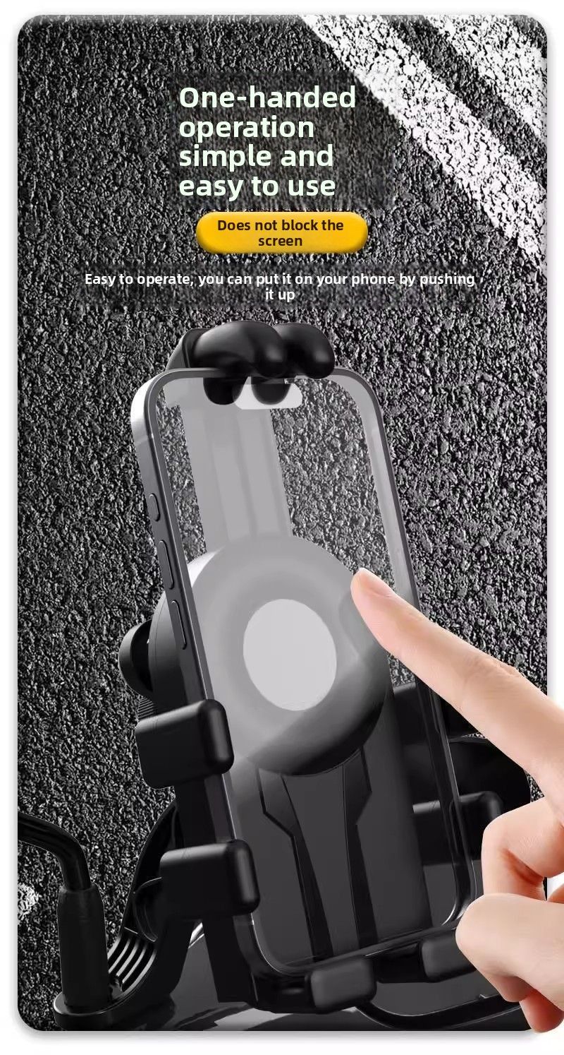 Support de téléphone pour vélo, navigation, technologie noire, moto, vélo électrique, spécial, antichoc, antivibration_voghion.com