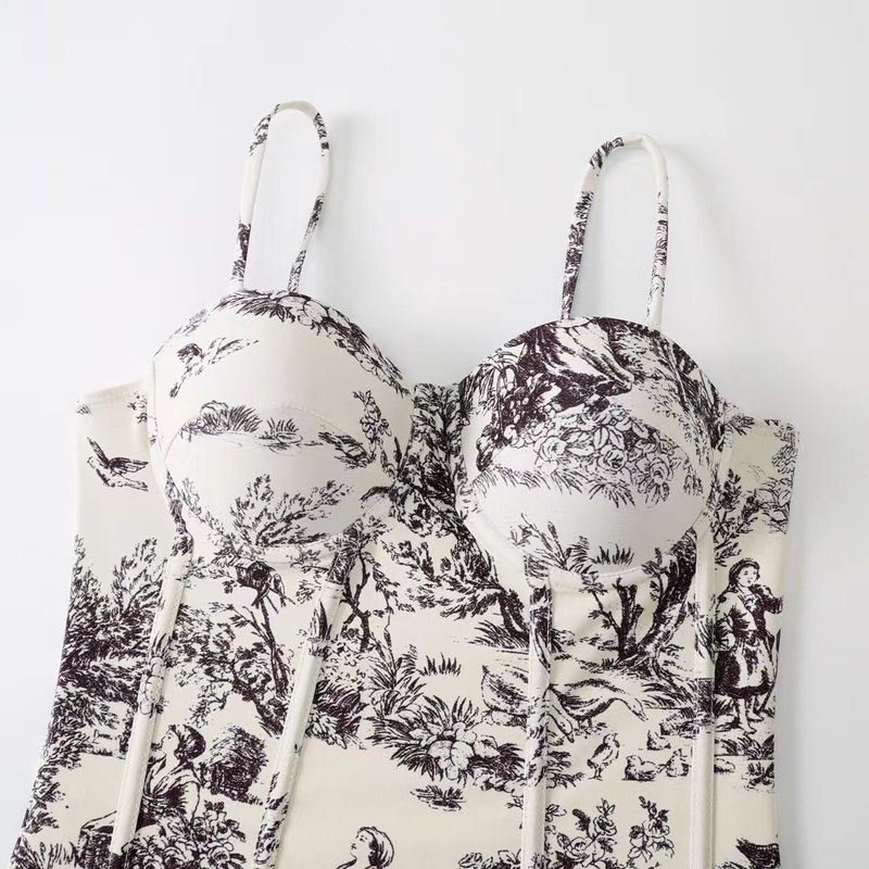 Roupas femininas Maiô de uma peça Feminino justo justo fino retrô protetor solar saia longa maiô de duas peças de primavera quente_voghion.com
