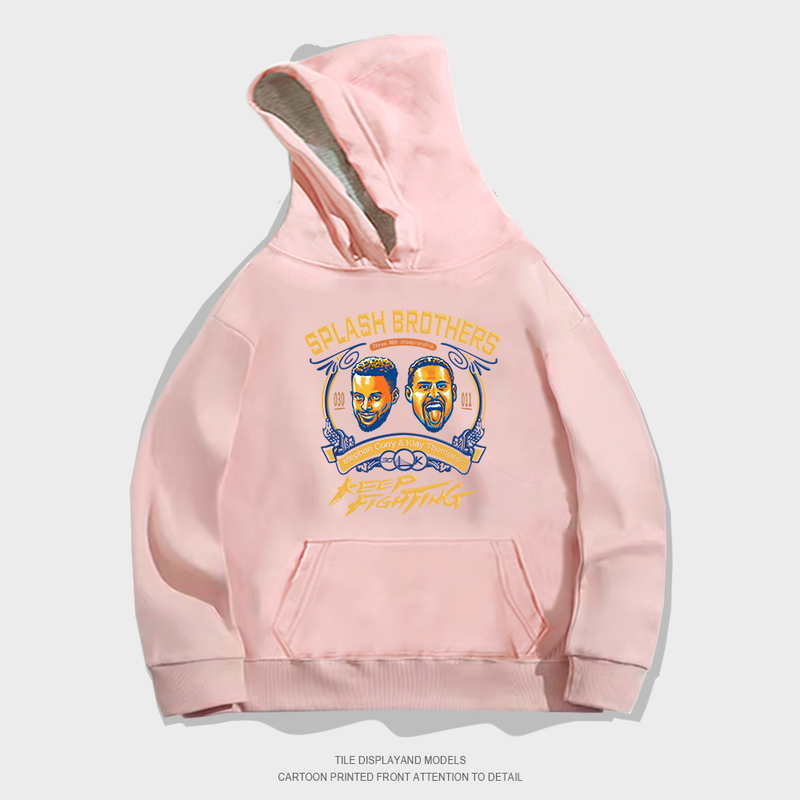 Y Curry Printed Round Neck Pullover Hoodie With Hip-Hop Style Trend Loose Basketball Casual Graffiti Warrior_voghion.com