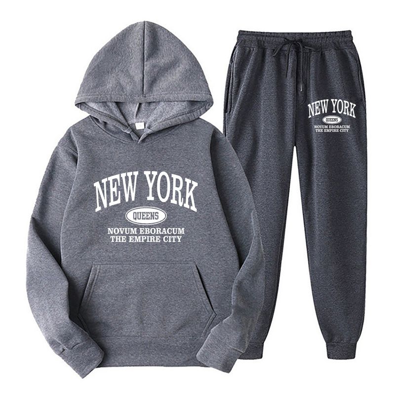 Nueva sudadera con capucha para hombre con conjunto deportivo casual de dos piezas con estampado de moda para hombre_voghion.com