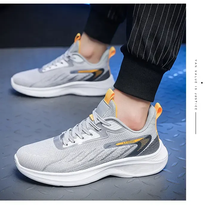Men's Sneakers Thick Soled Plus Size Platform Light Tenis Masculino Running Sneaker Mesh Breathable Training Casual Shoes 2024_voghion.com