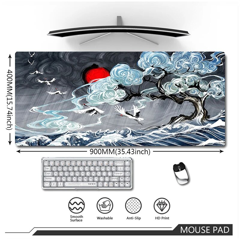 Chinese Style Computer Mouse Gaming Accessories Mause Carpet Deskmat Keyboard Pad_voghion.com