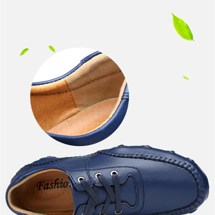 Lässige Herren-Loafer zum Schnüren, Oxford-Lederschuhe, atmungsaktiv, modisch, für Spaziergänge, Bootsschuhe, rutschfest_voghion.com