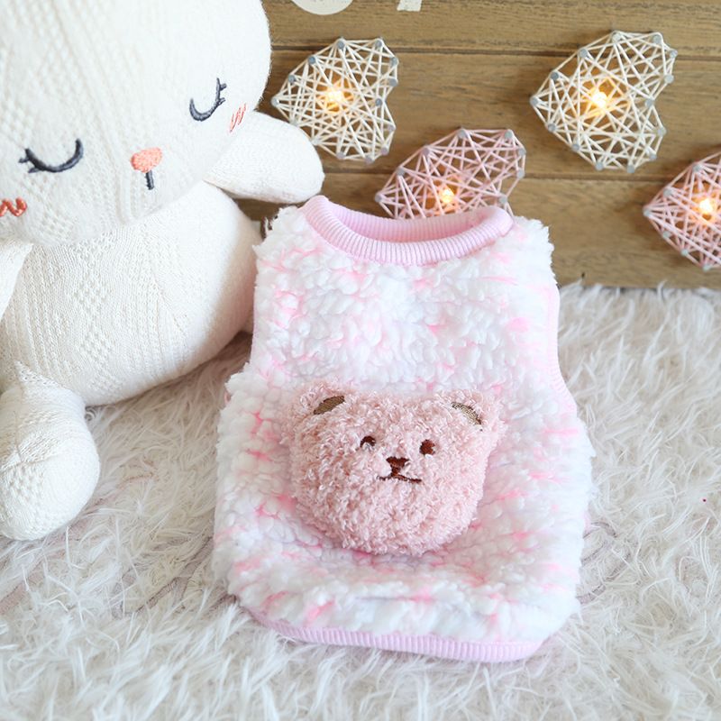 Petstyle Little Snow Leopard Bear Hund Niedliche Fleece-Kleidung für Welpen und Kätzchen, Neugeborene Katze_voghion.com