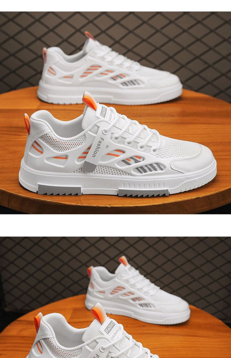 Atmungsaktive Freizeit-Sneaker für Herren – leichte Slipper aus Mesh mit weicher EVA-Sohle (Low-Top in Weiß und Blau, unverzichtbar fürs Laufen/Gehen im Sommer)_voghion.com