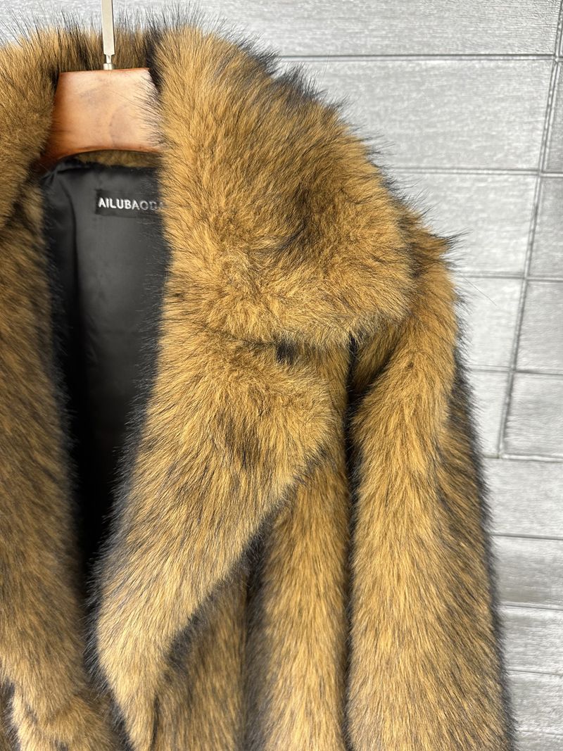 Cappotto in pelliccia sintetica da donna – Cappotto invernale di media lunghezza con colletto da abito, grigio lupo di lusso (S-XL)_voghion.com