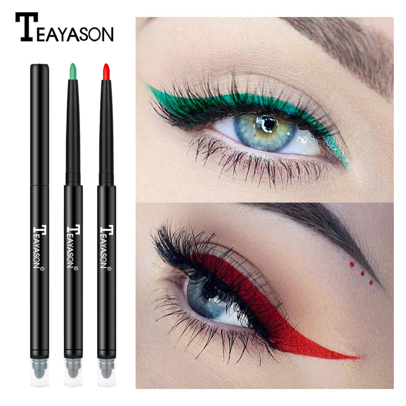 Farbiger Eyeliner-Gelstift mit zwei Enden – mit perlmuttartigem Highlighter, ideal für Wasserlinie, Lidfalte und Lidschatten-Make-up_voghion.com