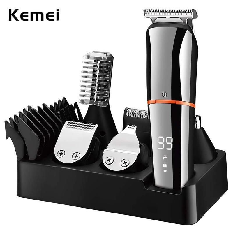 Kemei Beard Men Clippers Body Mustache Nose Hair Groomer Cordless Precision Trimmer 6 In 1 Grooming Kit Waterproof_voghion.com
