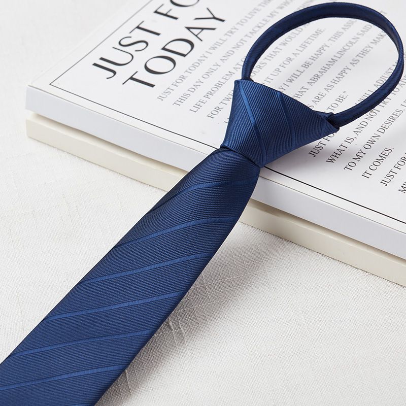 Cravatta da donna in stile coreano professionale, con cerniera, tinta unita, versione stretta, stile college, facile da tirare, senza nodo_voghion.com