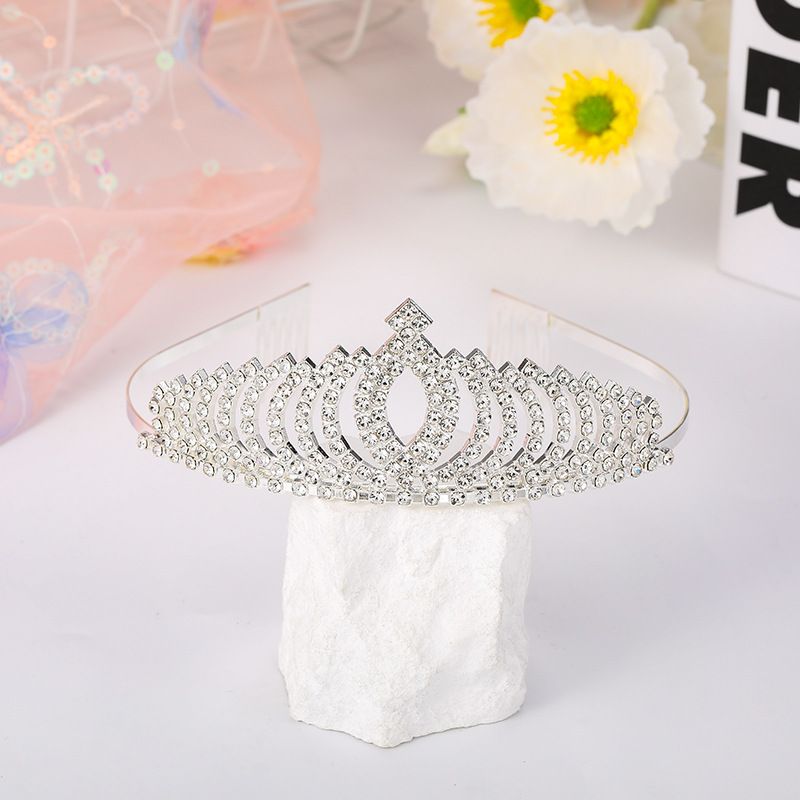 Corona per copricapo da sposa Accessori per capelli in metallo con strass Accessori per abito da sposa Cerchietto Corona_voghion.com