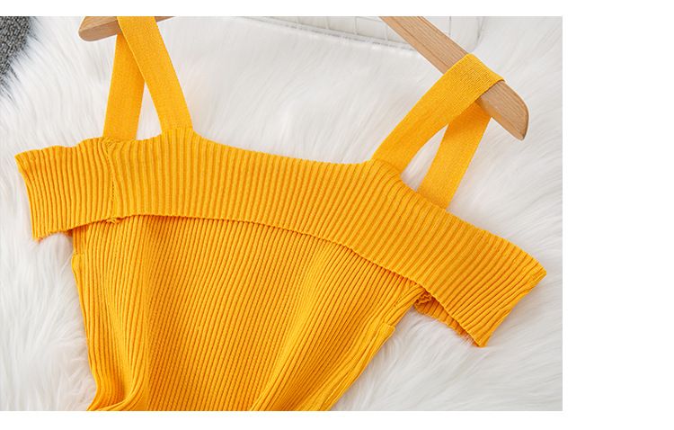 Flutter Sleeveless Knit Dress With Ruffle Neckline - Sexy High Waist Bodycon Summer Dress For Women, Breathable Rayon Blend Fabric_voghion.com