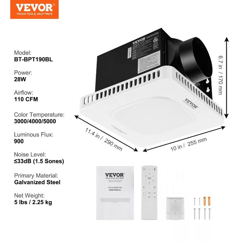 Funzionamento Ventilatore Basso Cei CFM Risparmio energetico Alta efficienza 110 Ventilazione Scarico Motore Rumore Bagno 1,5sones Tutto in rame Bagno_voghion.com
