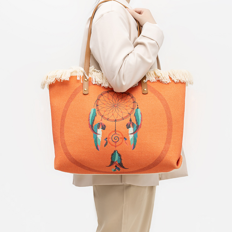 Bohemian ethnic style canvas commuting shoulder niche design, large capacity bag, women's bag_voghion.com