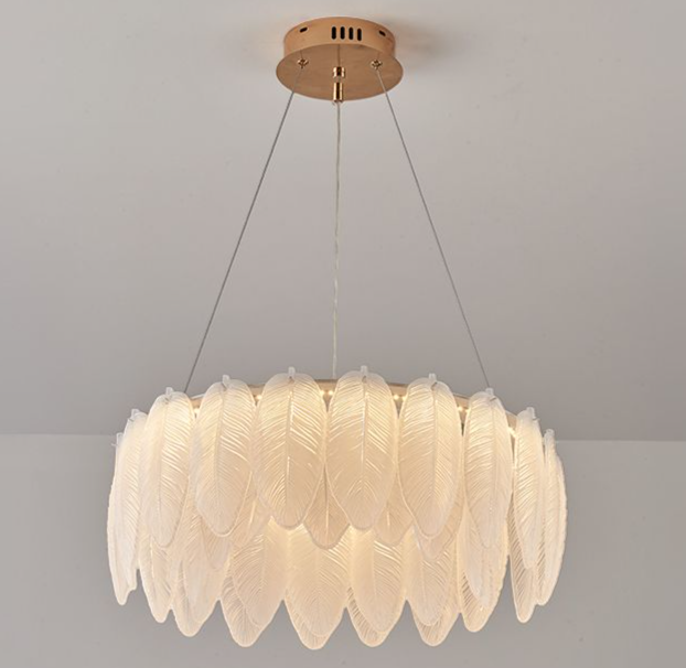 French Cream Style Chandelier Light Luxury Feather Ins Internet Celebrity Creative Elegant Postmodern Living Room_voghion.com