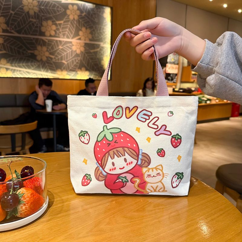 Sac à main en toile pour femme, petit sac à bandoulière tendance, style coréen, mignon et décontracté_voghion.com