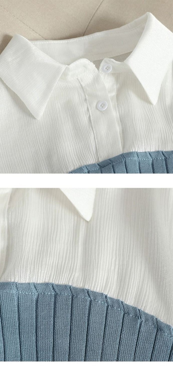 Vrouwen Slim Fashion Gebreide Onderkant Trui Jurk Tweedelig Pak Rok Studentenpak_voghion.com