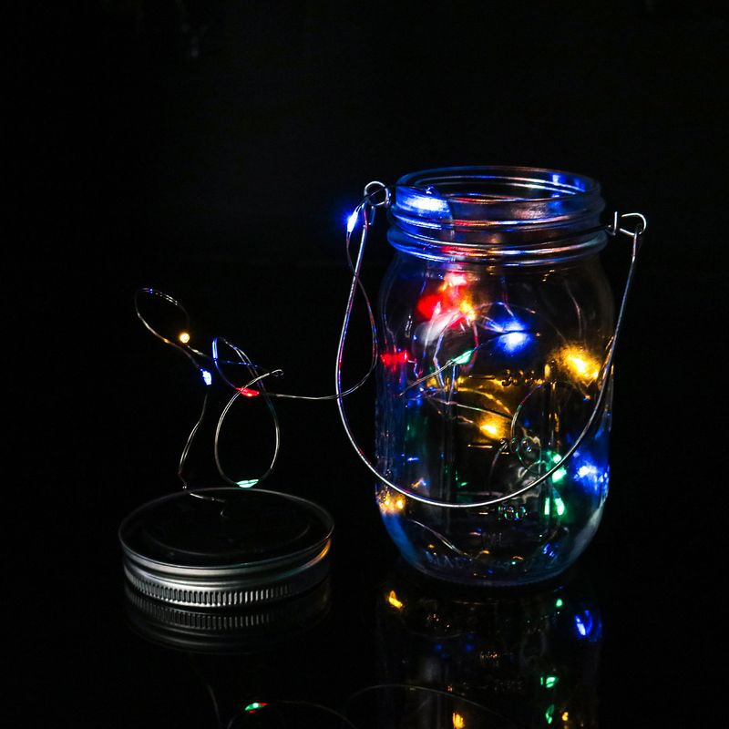 Solar Mason Jar Lid Lights With Copper Wire String - Outdoor Fairy Lights For Garden, Wedding, Christmas Decor_voghion.com