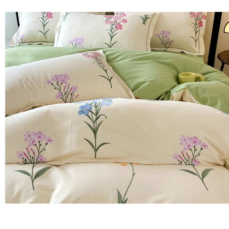 High-End Thickened Full Brushed Four-Piece Set 100% Pure Cotton Bed Sheet Duvet Cover Spring And Autumn Four Seasons_voghion.com