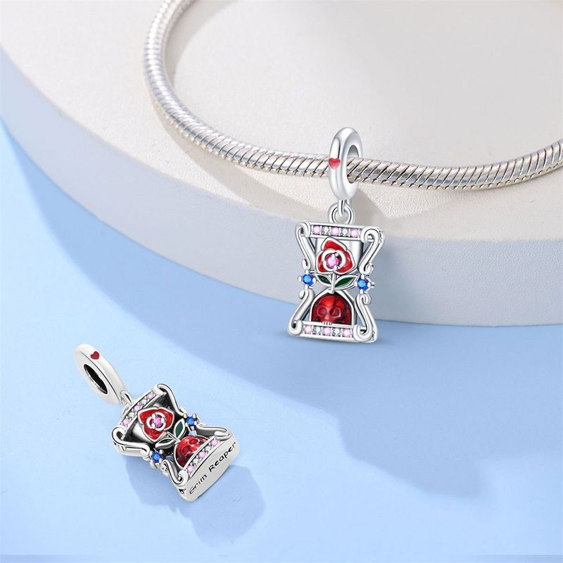 Gioielli da donna, ciondolo a forma di stella dei tarocchi, luna e clessidra, perline fai da te, accessori per gioielli, bracciale in argento placcato in rame_voghion.com