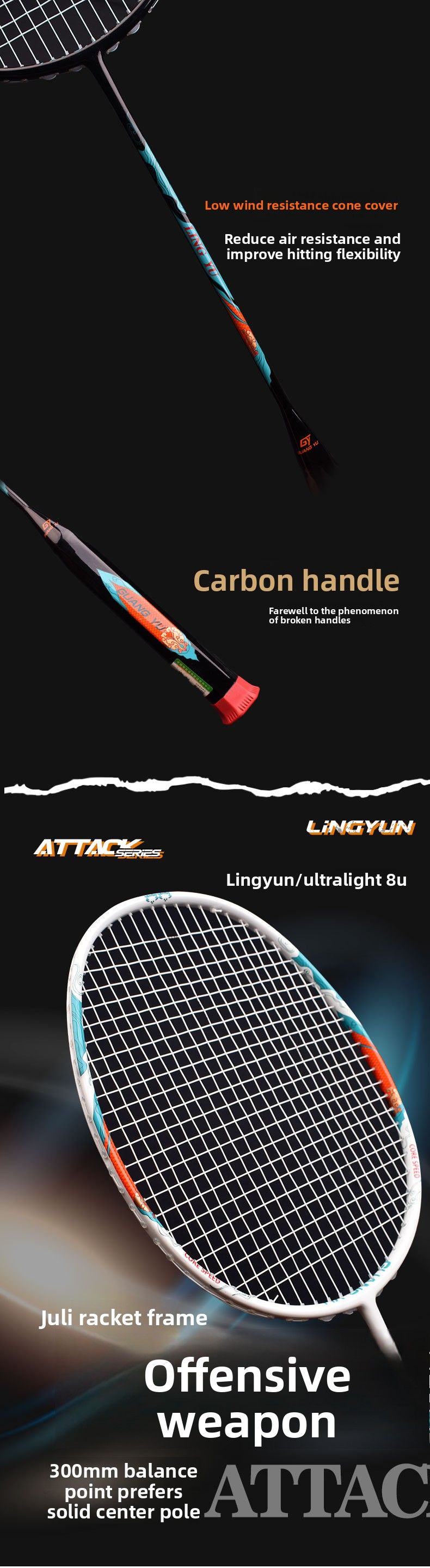 Guangyu 8U Balanced Blade Lightweight Home Training Badminton Carbon Fiber Couple Entertainment Racket_voghion.com