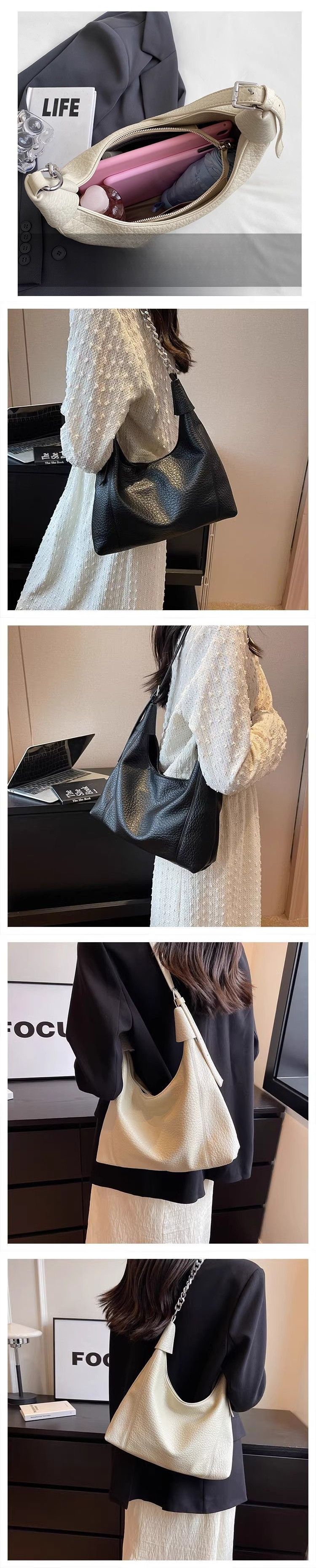 Borsa da donna in pelle di grande capacità 2025 Nuova moda estiva Borsa da pendolare semplice Borsa a tracolla multiuso Versatile Moda squisita_voghion.com