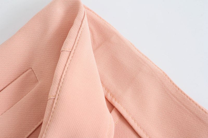 Women's Clothing Summer solid color high waist casual pants style concealed button new style women's suit pants nine points women's trousers pleats_voghion.com