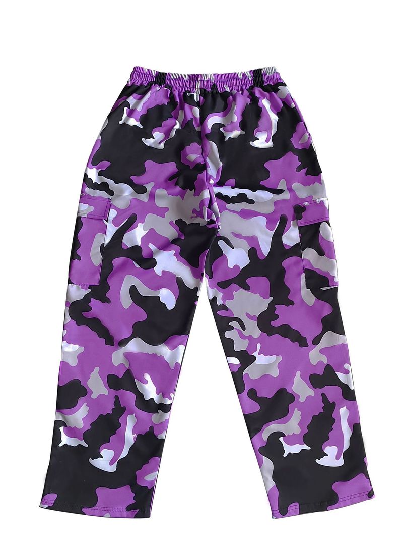 Men's Camouflage Cargo Pants - Outdoor Military Tactical Jogger Pants With Drawstring Waist & Multiple Pockets, Loose Fit Casual Work Pants_voghion.com