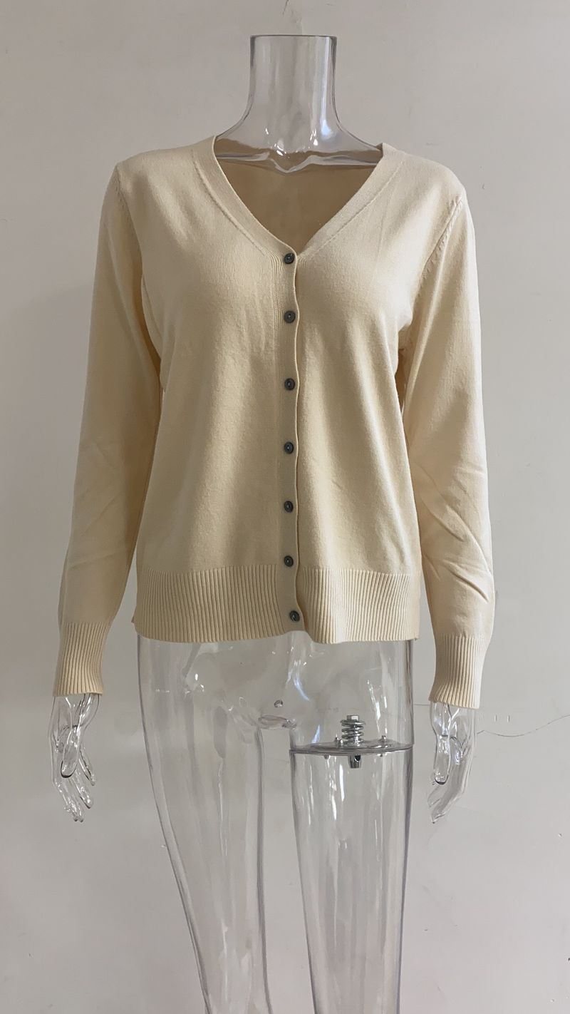 Oversize-Strickjacke mit V-Ausschnitt für Damen – Weicher Pullover aus Wollmischung mit offener Vorderseite für Herbst und Winter_voghion.com