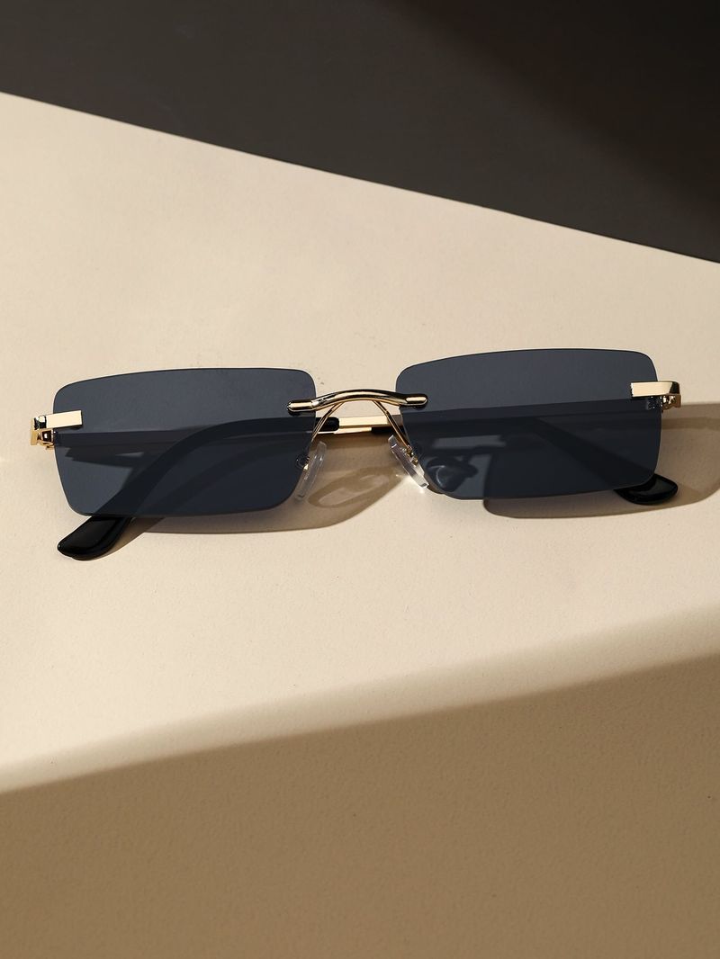 New Arrivals 1PC Unisex Plastic Square Frame Fashio Rimless Sunglasses For Outdoor Beach Party_voghion.com
