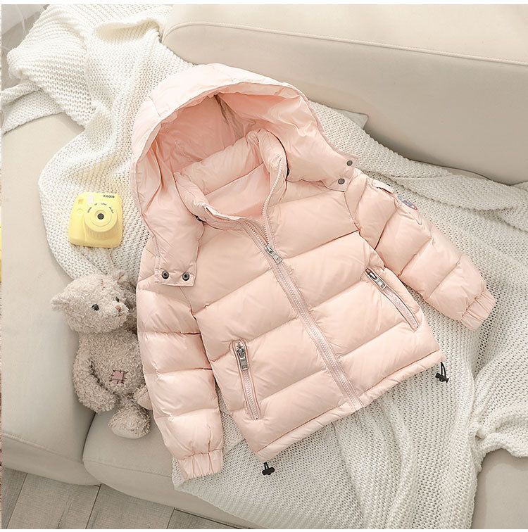 Premium eendendonsjas voor kinderen – warme winterjas voor jongens en meisjes (zwart/opaalachtig/roze, maten 110-170 cm)_voghion.com