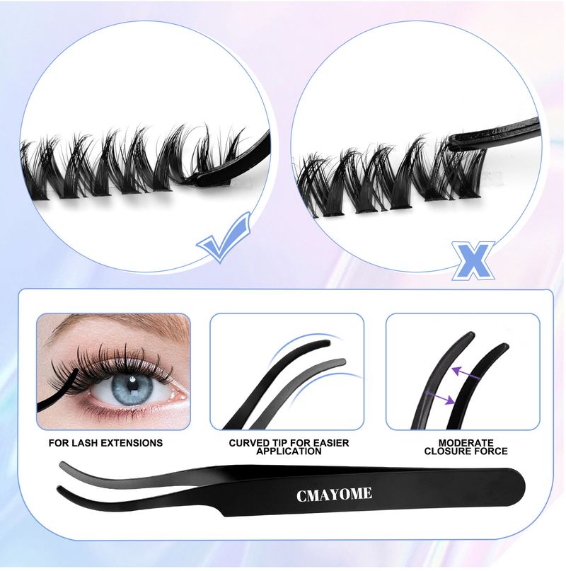 European and American cross border hit single cluster D curved hair false eyelash glue set DIY segmented natural thick eyelashes_voghion.com