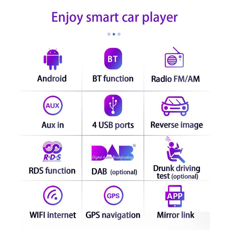 Dvostruki Din stereo uređaj za automobil s GPS navigacijom 7 inčni Android 10.1 zaslon osjetljiv na dodir Auto radio Video uređaj s Bluetoothom WiFi_voghion.com
