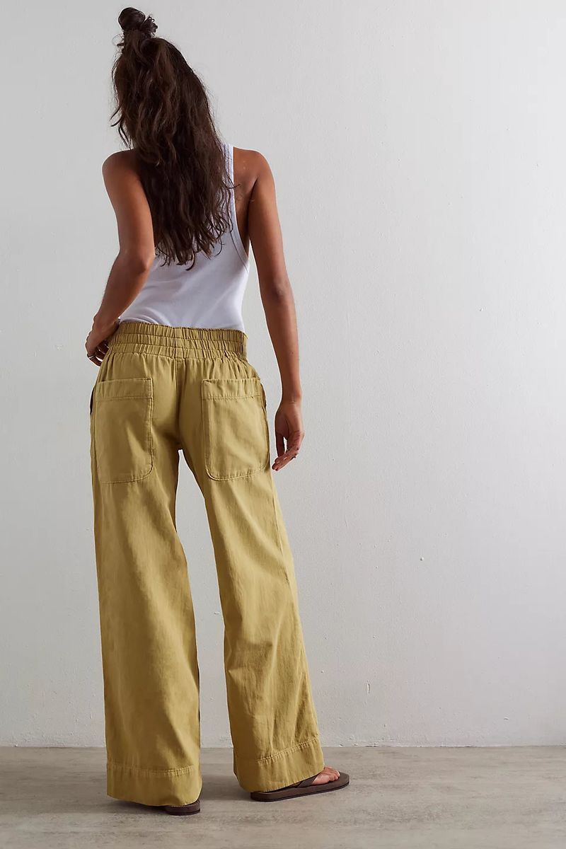 Pantaloni in denim larghi a vita bassa alla moda per donna - Comodi pantaloni elastici in vita, gamba dritta, stile streetwear_voghion.com