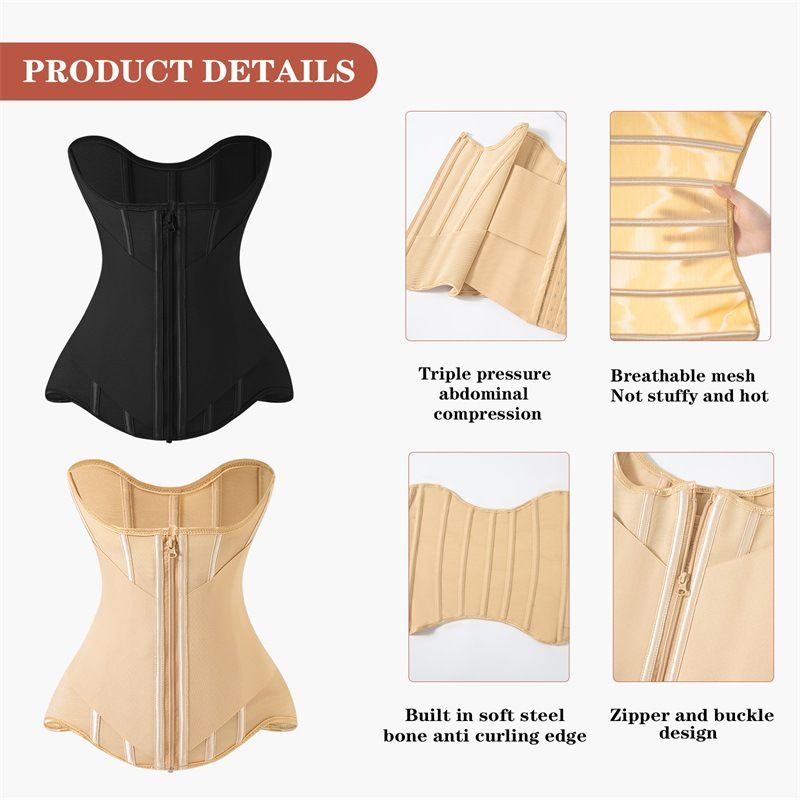 VoleFox Womens Yoga Belt Zipper Waist Trainer For Tummy Control Workout Slimming Waist Cincher For Hourglass Shape_voghion.com