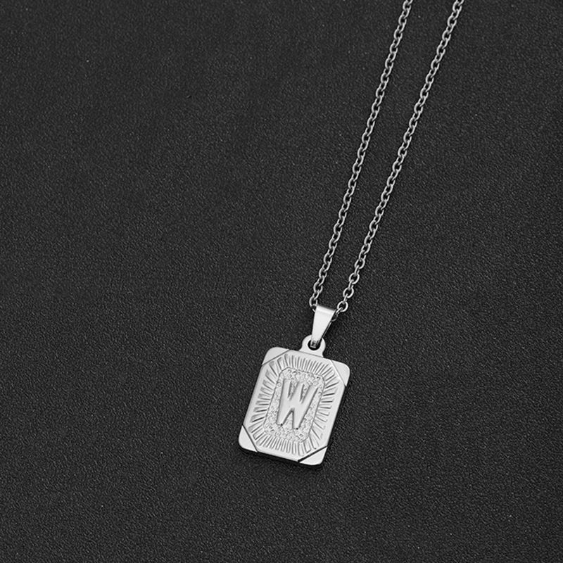 hot-selling mode nieuwe titanium stalen 26 Engelse letter ketting vacuüm plating mannen en vrouwen liefhebbers ketting sieraden_voghion.com