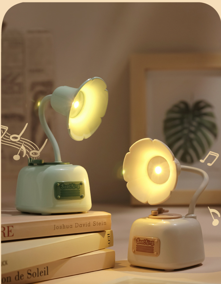 Nuova lampada da tavolo creativa a forma di fonografo, con dimmerazione continua, regalo di compleanno, luce notturna ricaricabile per dormitorio con musica_voghion.com