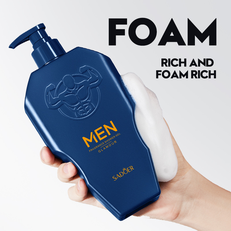 SADOER - Gel douche charmant pour hommes avec nettoyage en profondeur, contrôle du sébum et rétention du parfum en anglais_voghion.com