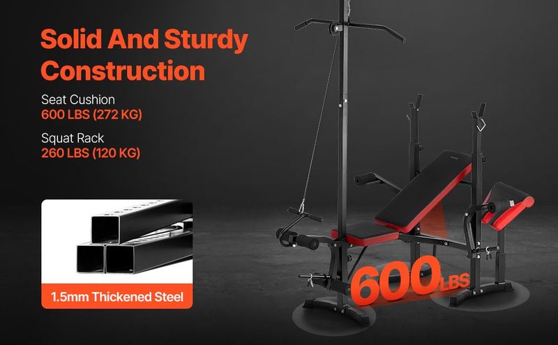 Weight Bench Sit Up Bench For Home Gym Strength Training Workout Adjustable_voghion.com