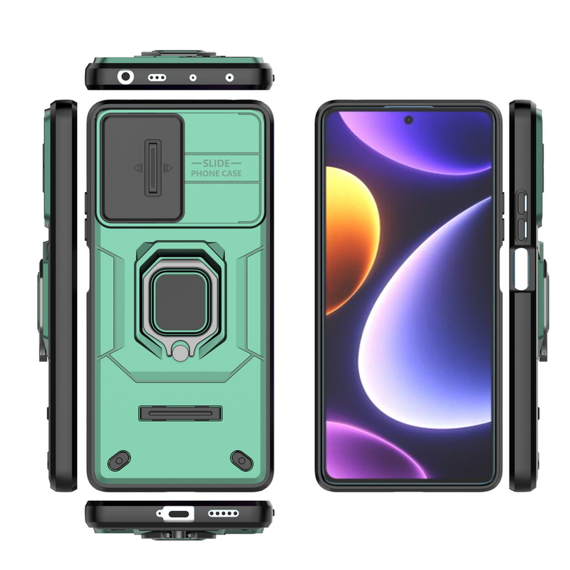 Schiebe-Kameraobjektiv-Schutzhülle für POCO F5 POCO X5, Metallringschnalle, Autohalter-Abdeckung_voghion.com