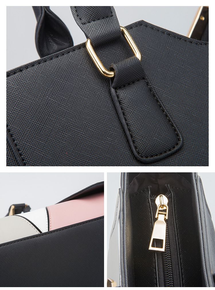 2024 new fashionable single shoulder diagonal women's hand-held cross pattern mother and child bag, color blocked four_voghion.com