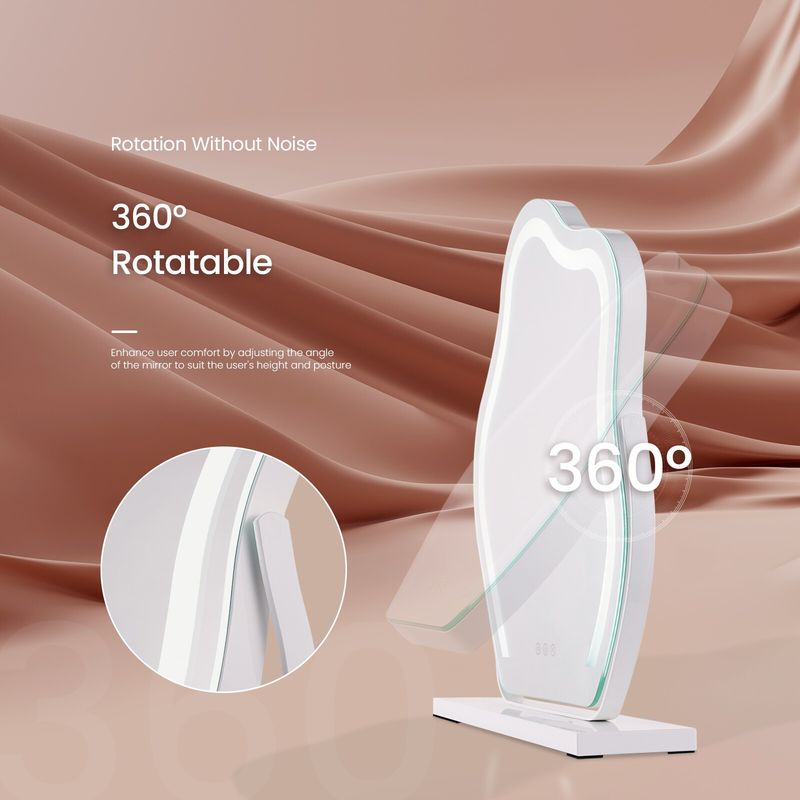 Vanity Make Up Mirror With LED Lights Stand Hollywood Dressing Table Mirror_voghion.com