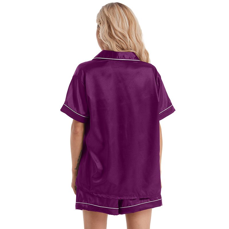 Sleeve Shorts Homewear Women's Special New Silk Pajama Set Plus Size Short Style_voghion.com