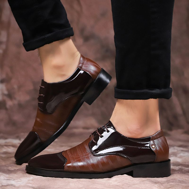 Zapatos de cuero puntiagudos de negocios para hombres de alta calidad, zapatos formales_voghion.com