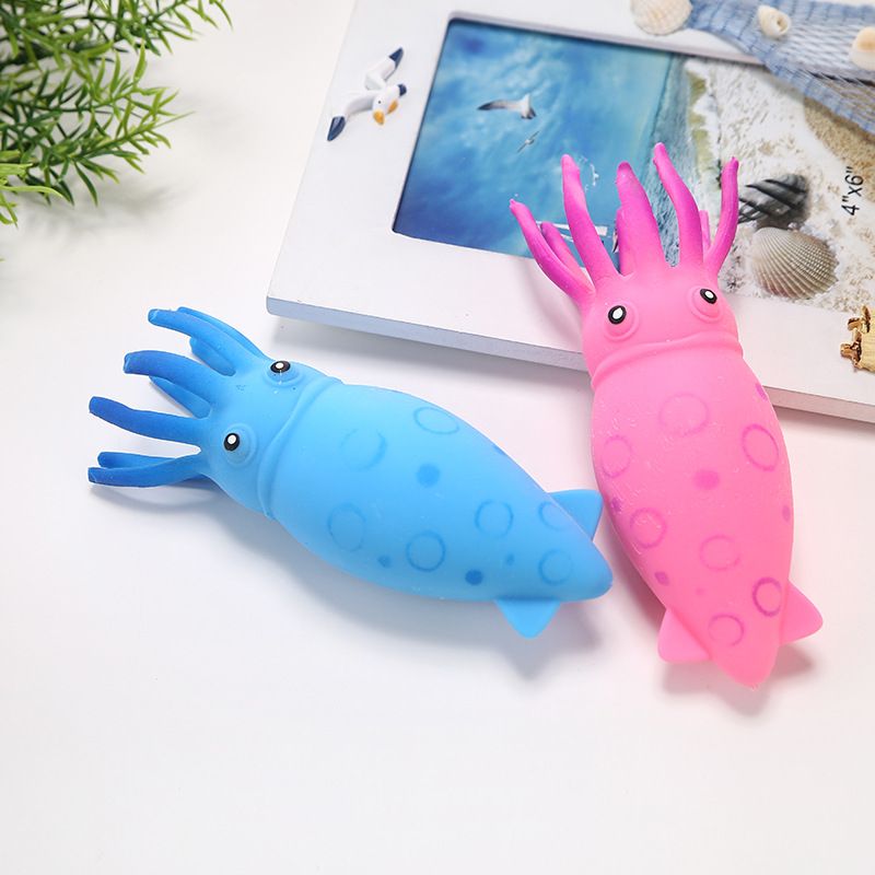 Squishies di schiuma, simulazione creativa, decompressione, calamaro, farina, pizzico, musica, calamaro arcobaleno, TPR, colla morbida, sfiato, polpo, spremere, animale dell'oceano_voghion.com