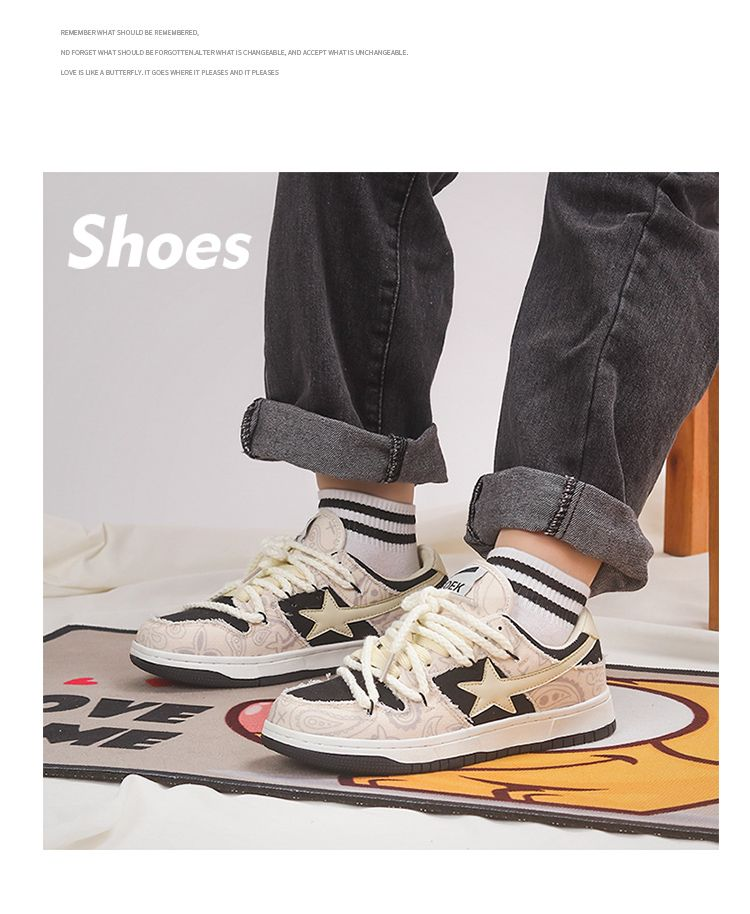 Nieuwe China-Chic Kleine Ster Liefhebbers Mannen en Vrouwen Skateboarden Sh Canvas Dubbele Sh Touwen Veelzijdige Koreaanse Student_voghion.com