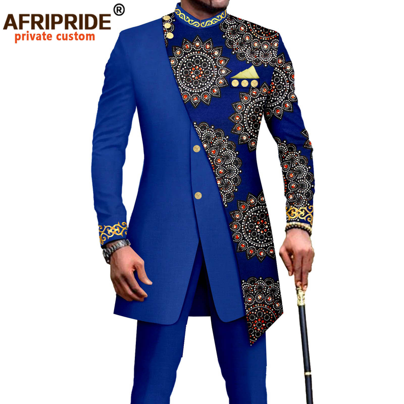 Herrenbekleidung, afrikanische Männer, schlankes zweiteiliges Set_voghion.com