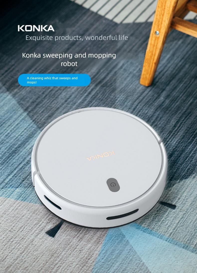 Ev İçin Konka Robot Süpürge, Akıllı Otomatik Şarj, Süpürme, Paspaslama ve Vakumlama 3'ü 1 Arada Temizlik_voghion.com