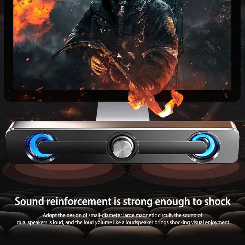 Kabelloser tragbarer Stereo-4D-Bar-Bluetooth-Doppellautsprecher 360-Grad-Surround-Sound Kompatibel mit Computer-Projektor-Telefon_voghion.com