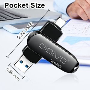 DIDIVO USB-C-Flash-Laufwerk 512 GB/256 GB/128 GB/64 GB 2-in-1 OTG USB 3.0-Daumenlaufwerk Dual-USB-C-Speicherstick Hochgeschwindigkeits-Jump-Drive Fotostick_voghion.com